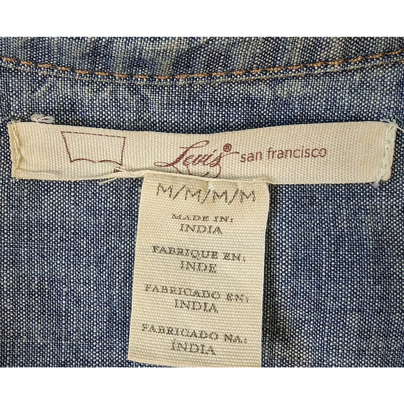 Levi's San Francisco Tunic Length Chambray Shirt Size Medium - Picture 6 of 8
